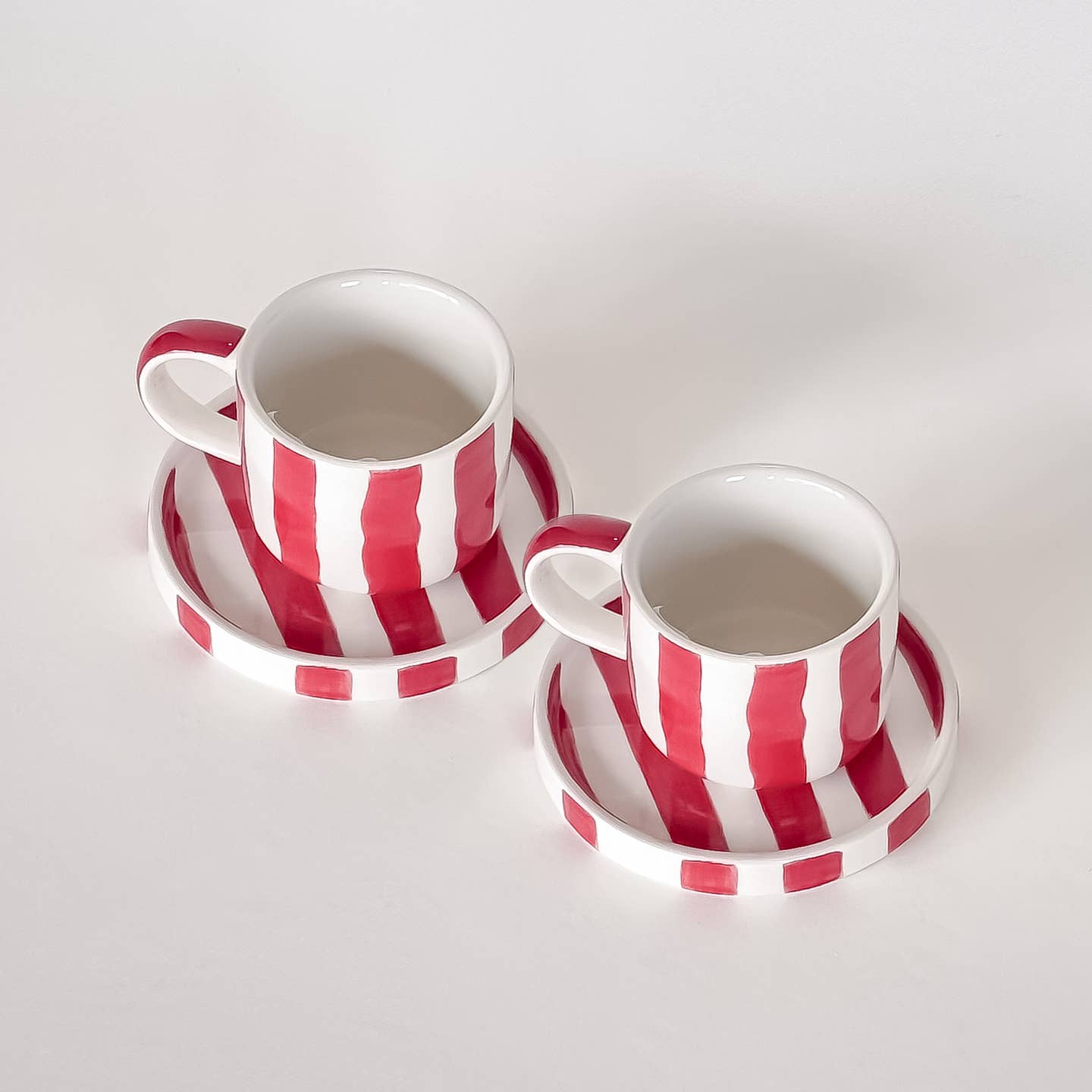 Espressotassen (2er Set) - Stripes - tramonto red