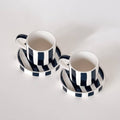 Espressotassen (2er Set) - Stripes - black