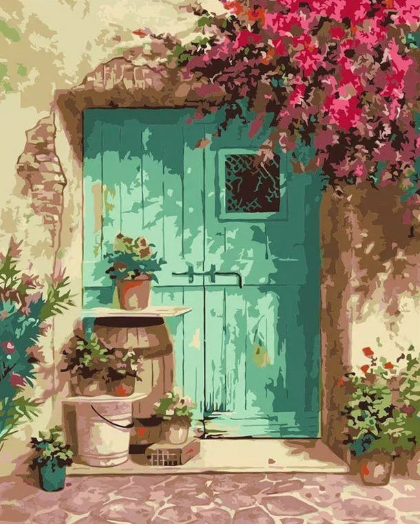 Malen nach Zahlen - Grüne Tür