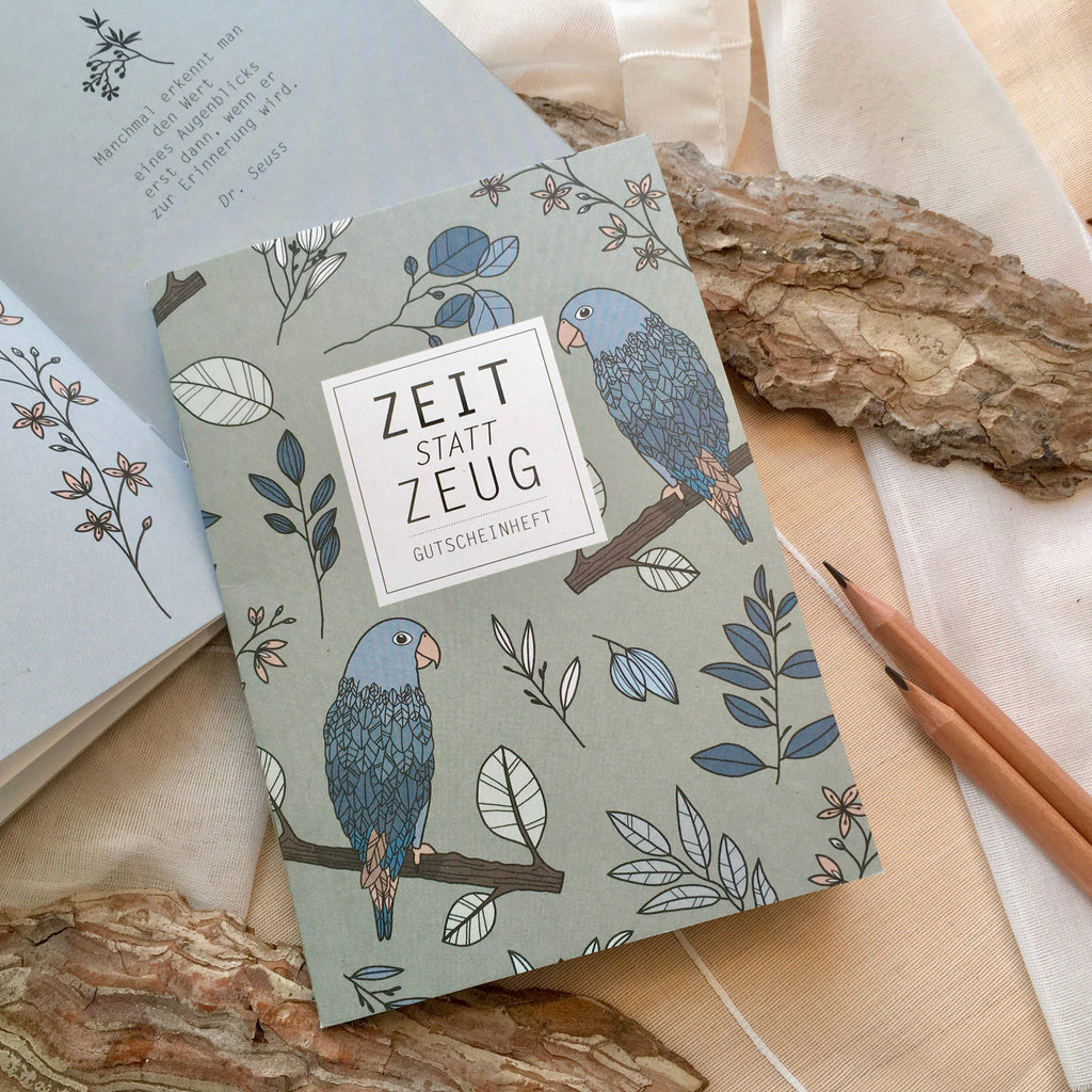 Gutscheinheft „Zeit statt Zeug" - PAPAGEI