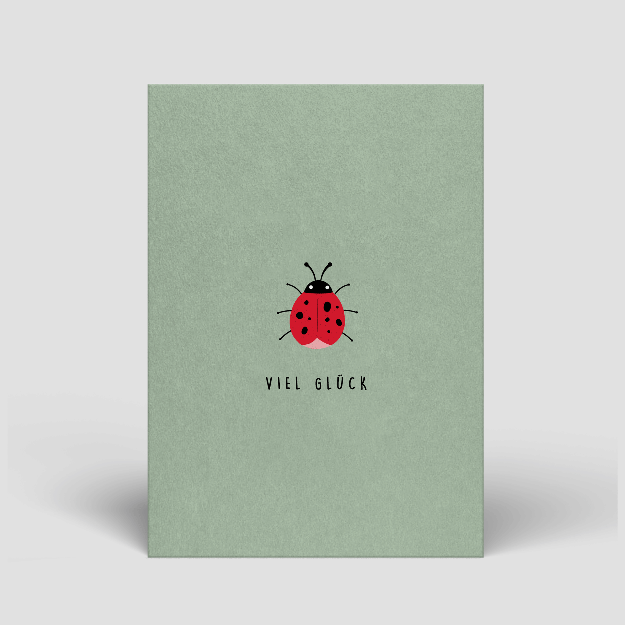 Postkarte „Viel Glück“ – Marienkäfer