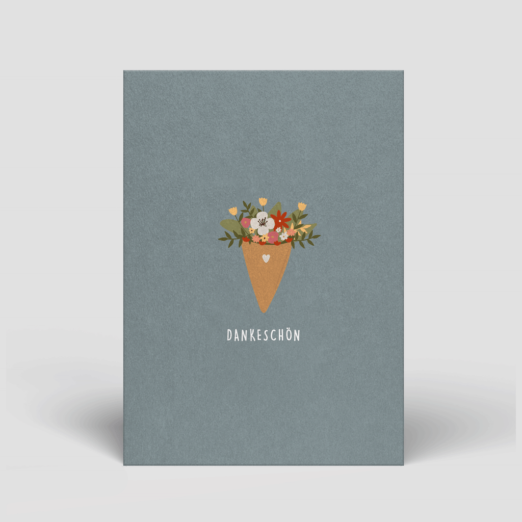Postkarte „Dankeschön“ – Blumenstrauß