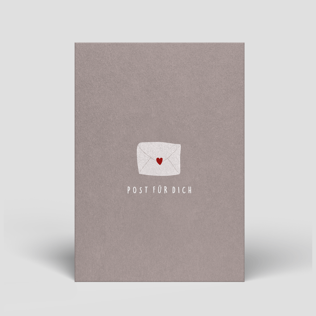 Postkarte „Für dich“ – Briefumschlag mit Herz