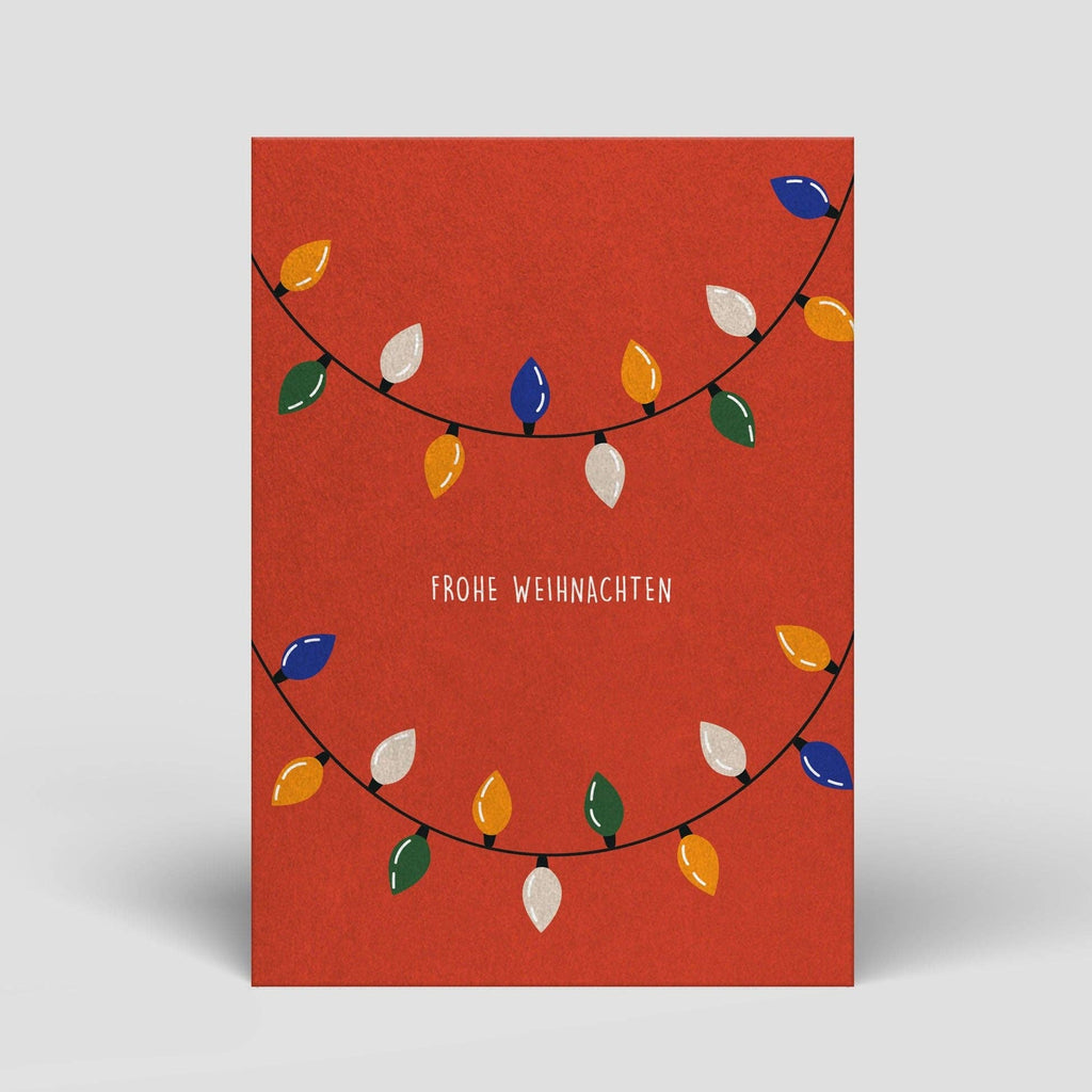 Postkarte " Frohe Weihnachten" - Lichterkette