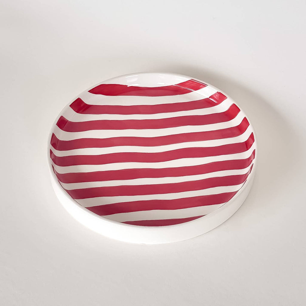Teller klein - Stripes - tramonto red