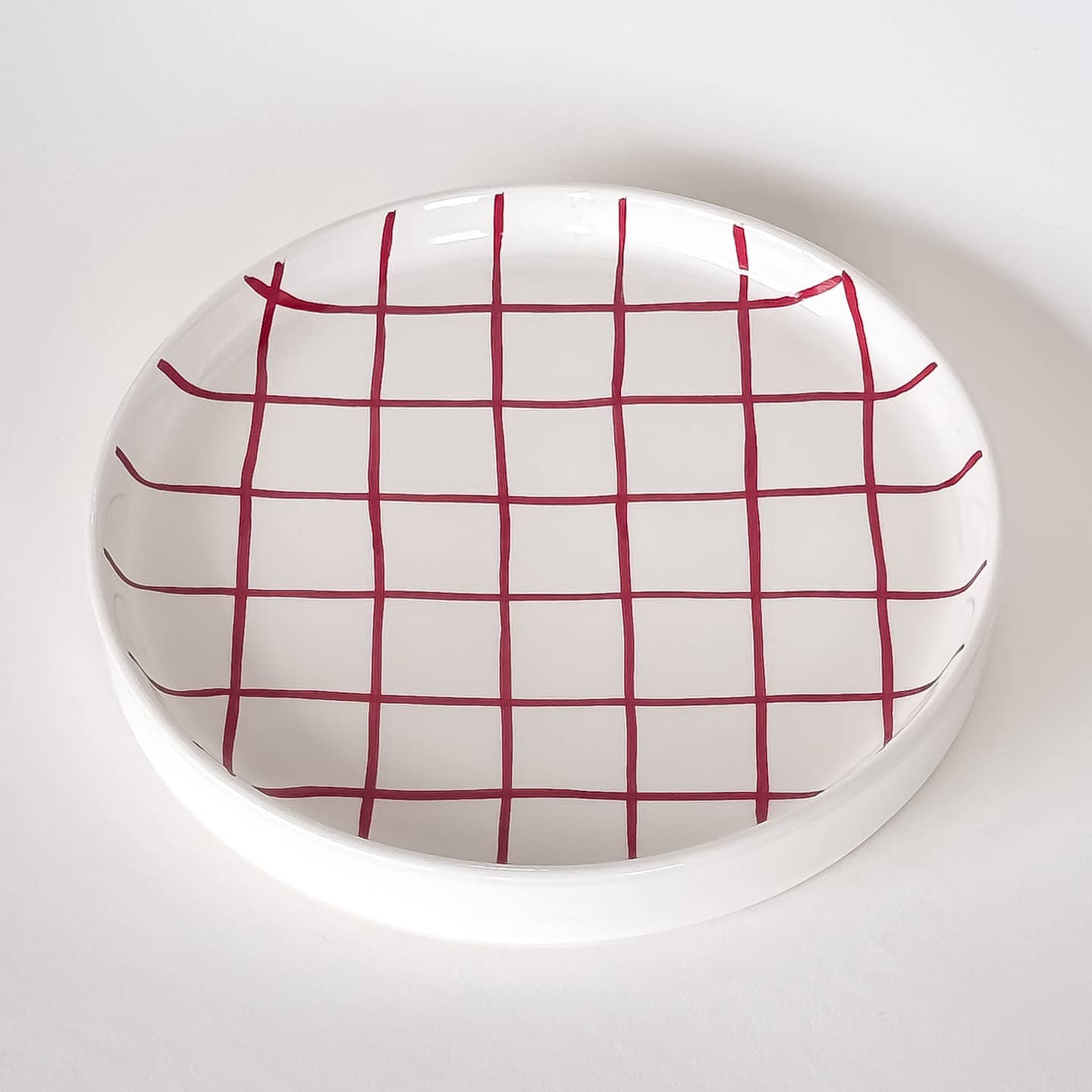 Teller groß - Grid - tramonto red