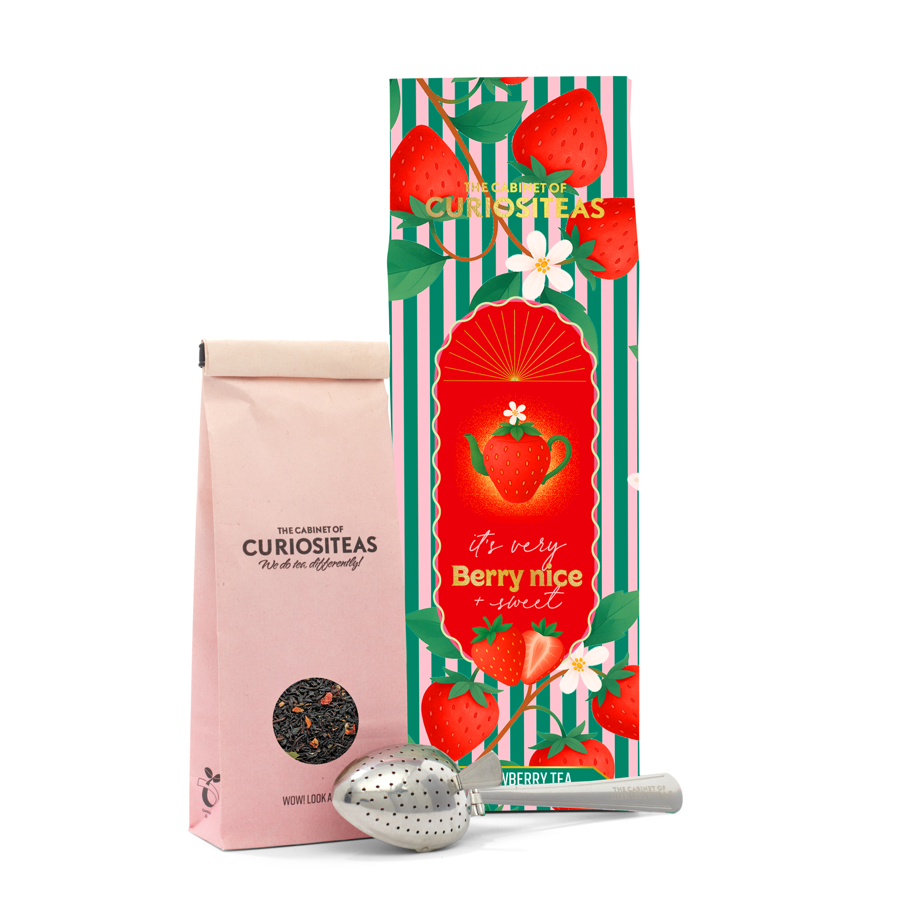 Strawberry Tea | Loser Erdbeertee in einer Geschenkbox mit Teesieb