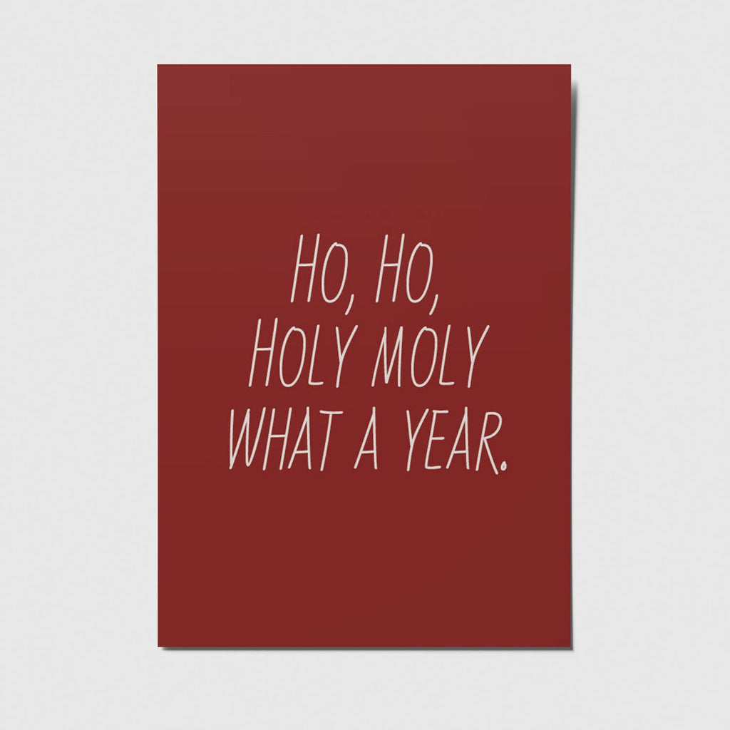 Postkarte - "ho, ho, holy moly what a year"