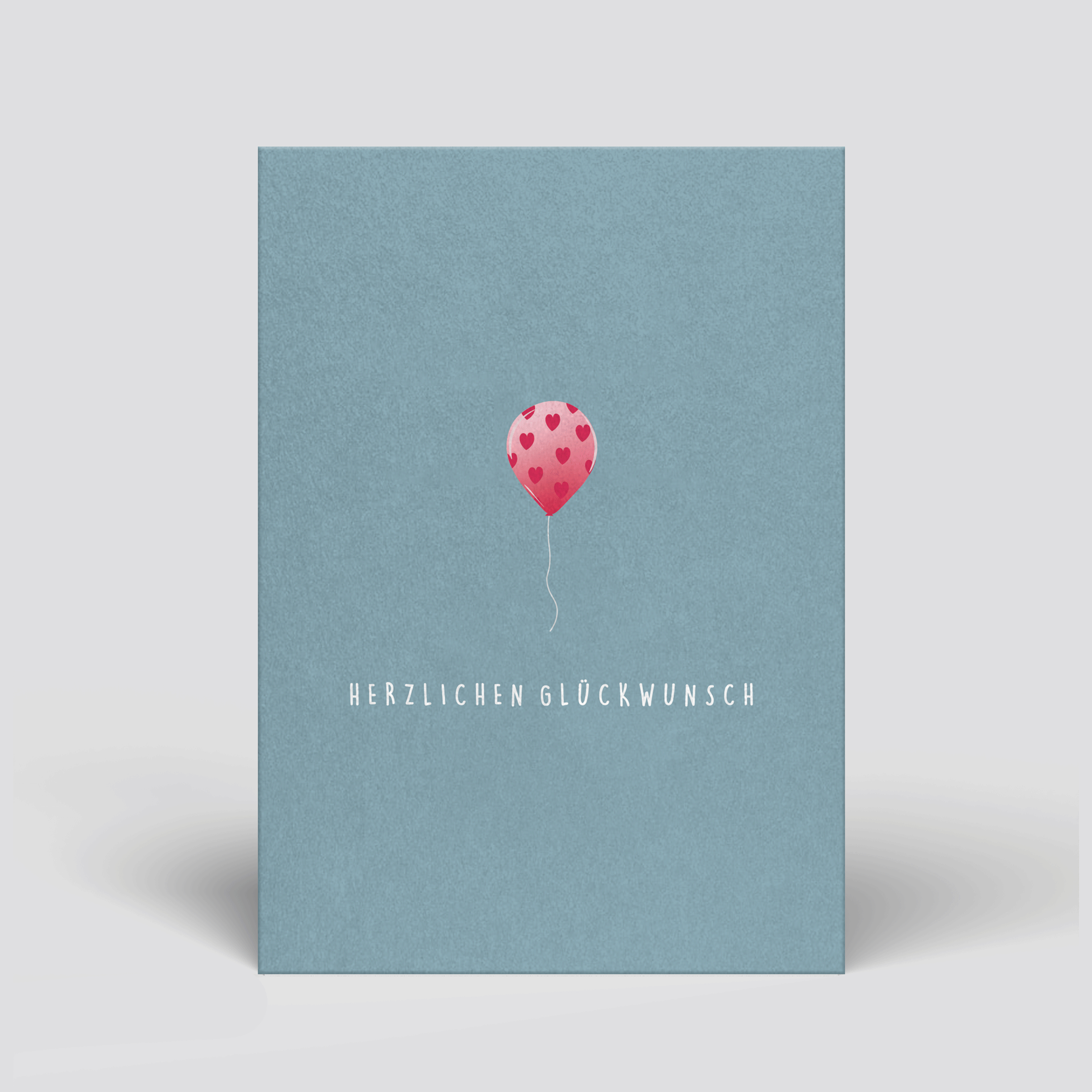 Postkarte „Herzlichen Glückwunsch“ – rosa Luftballon