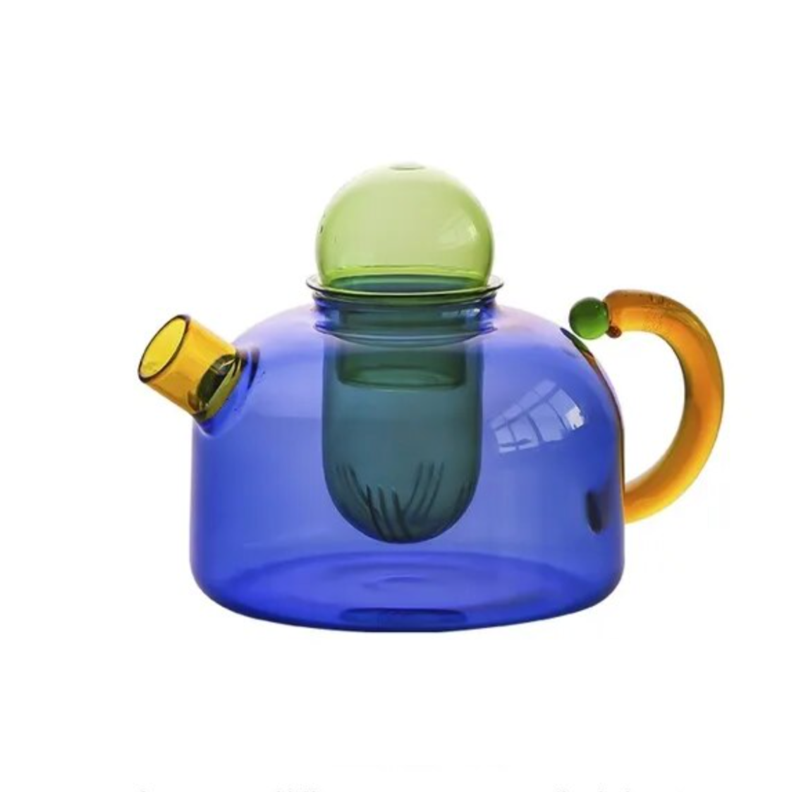 Teekanne aus Glas - Blau