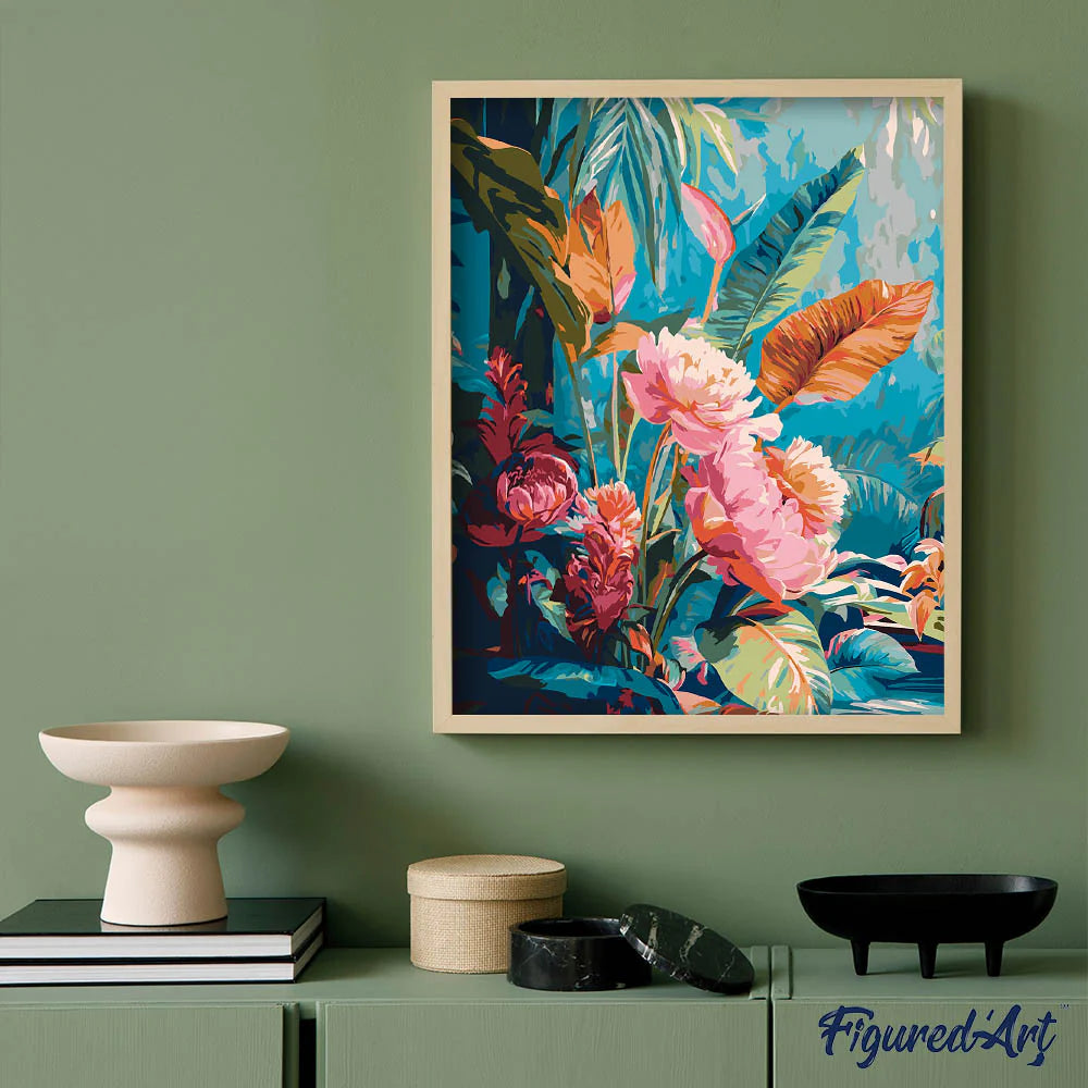 Malen nach Zahlen - Dschungelblumen