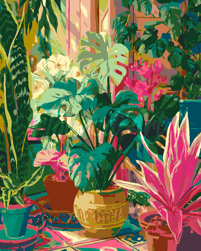 Malen nach Zahlen - Tropischer Garten