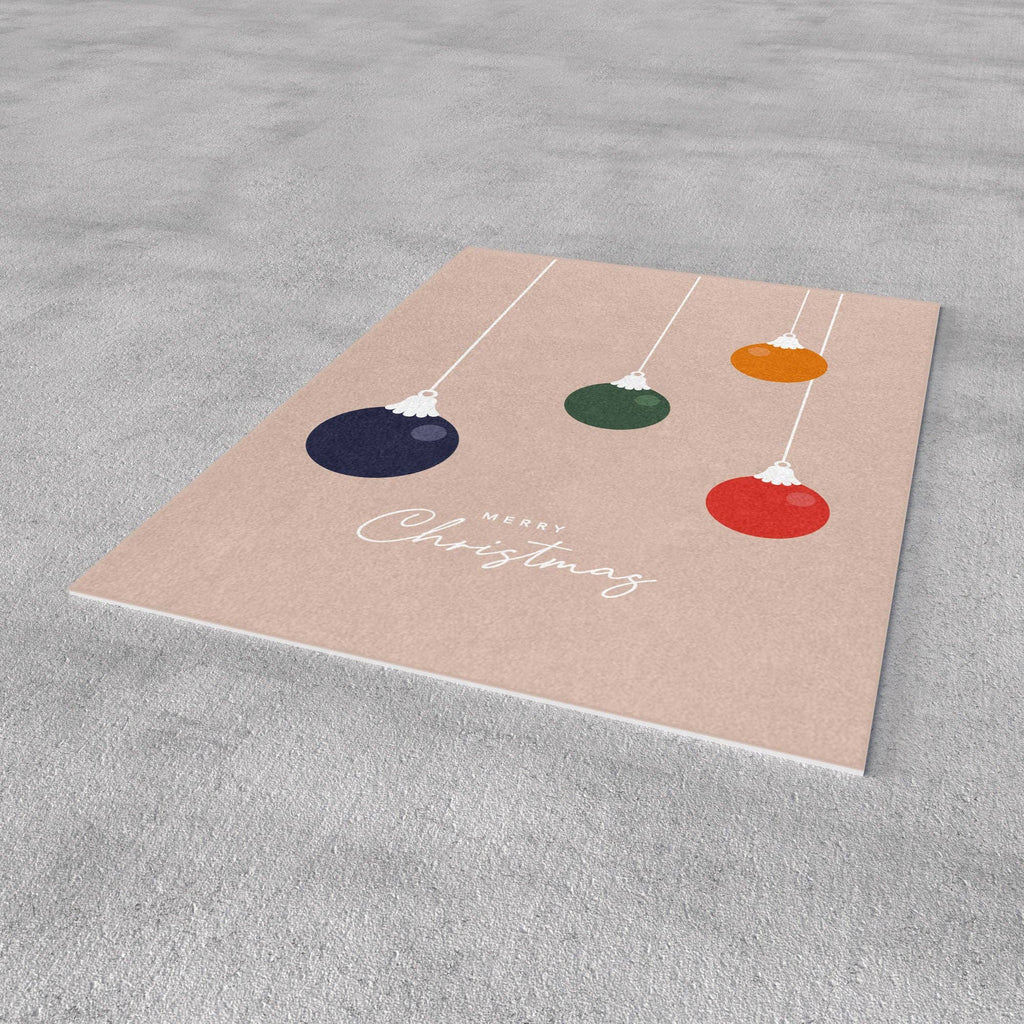 Postkarte "Merry Christmas" - Weihnachtskugeln