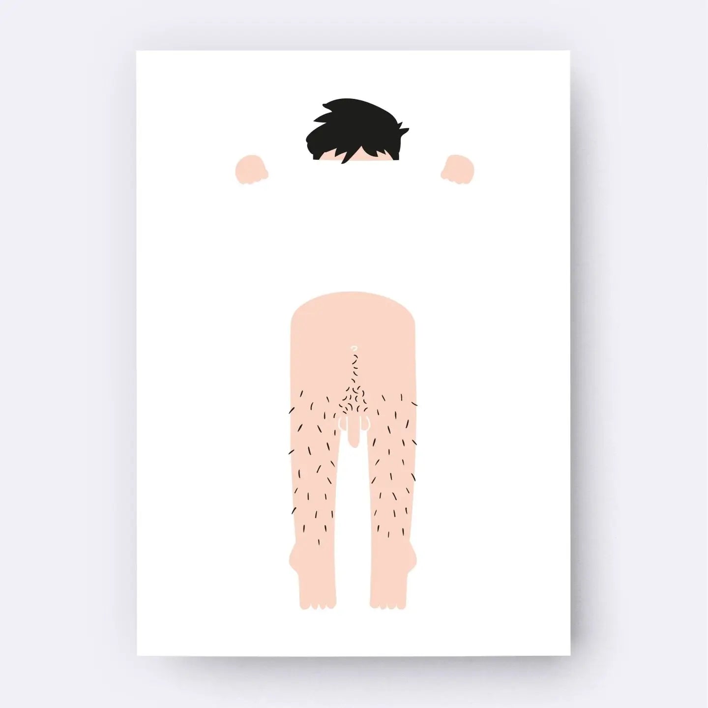 Postkarte - der nackte Mann
