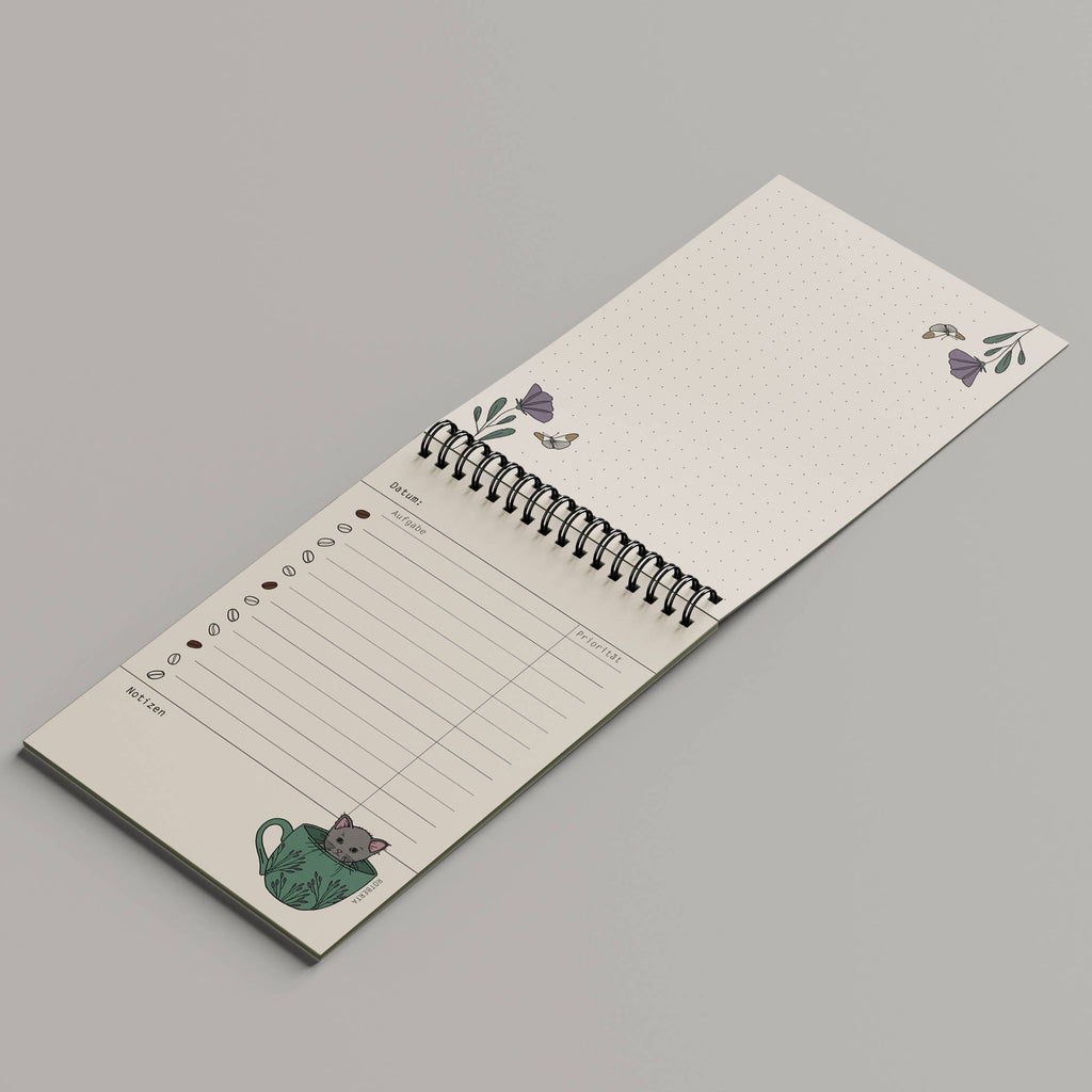 To-Do Liste Katze „GET YOUR SHIT TOGETHER“ – Notizblock DIN A6 mit Spiralbindung