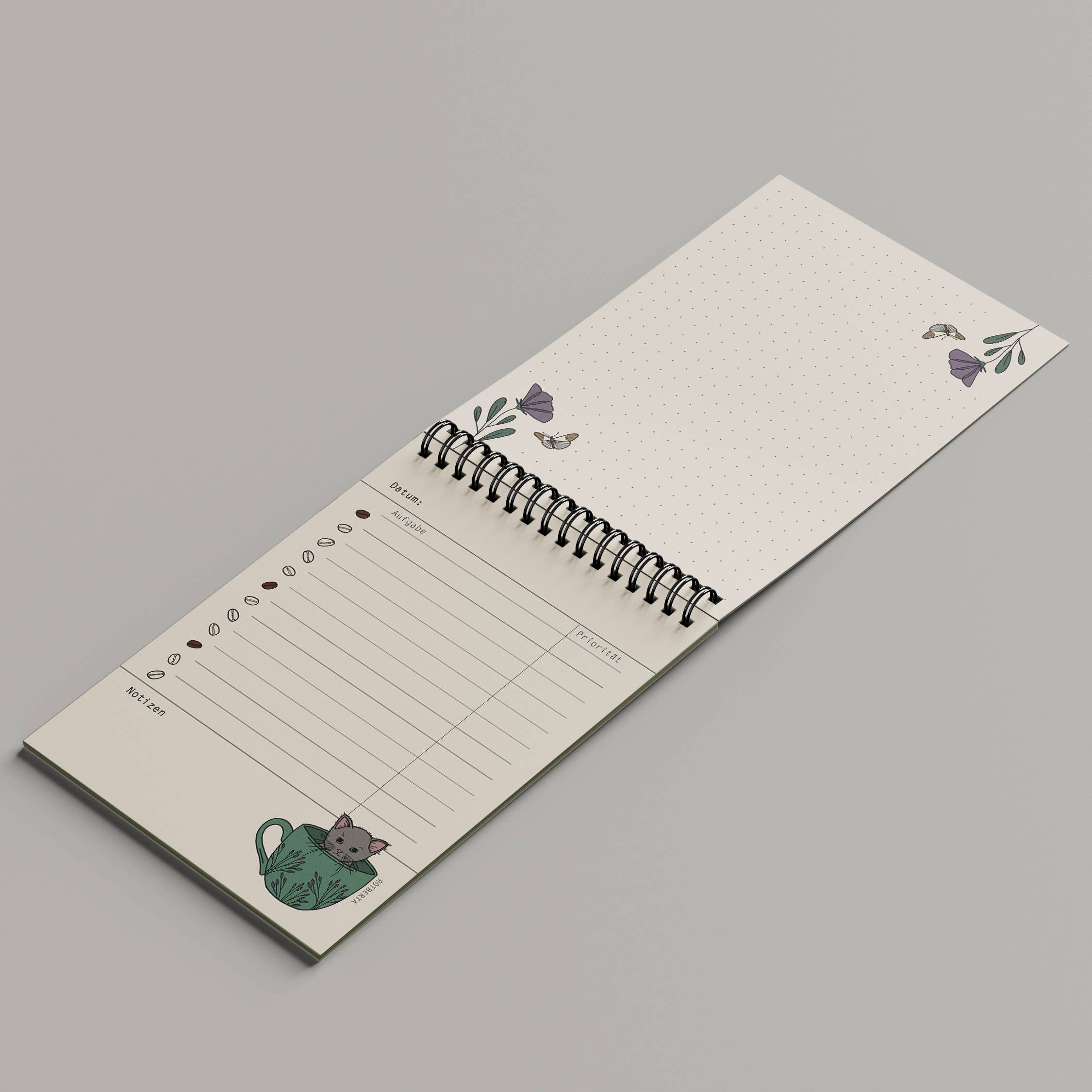 To-Do Liste Katze „GET YOUR SHIT TOGETHER“ – Notizblock DIN A6 mit Spiralbindung