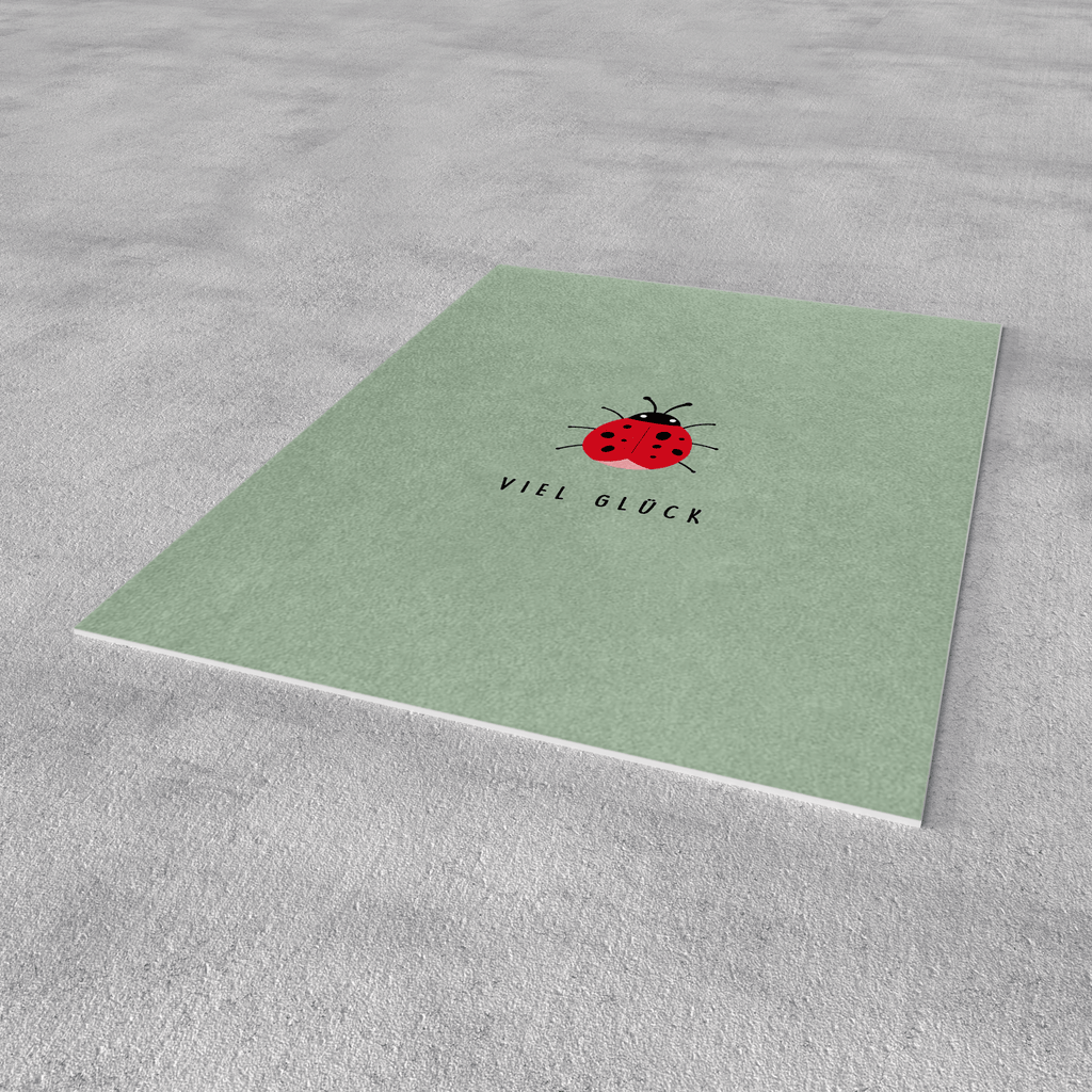 Postkarte „Viel Glück“ – Marienkäfer