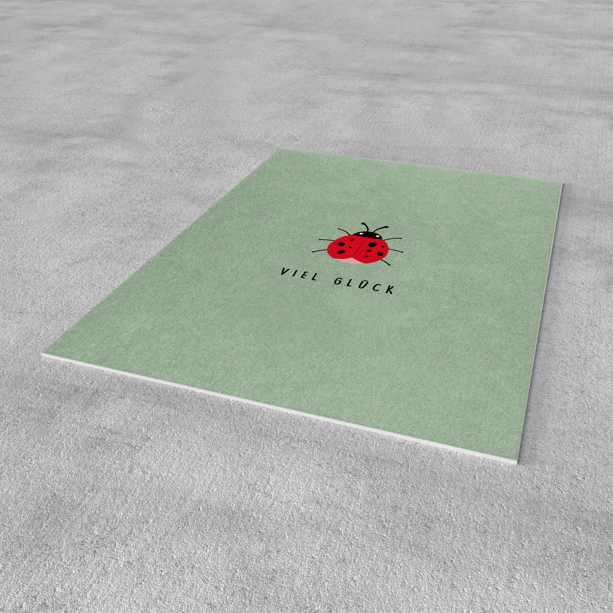 Postkarte „Viel Glück“ – Marienkäfer