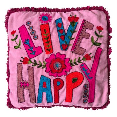Kissenbezug "live happy"