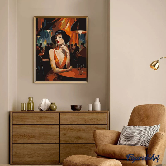 Malen nach Zahlen - Art-Deco-Frau in einem Club