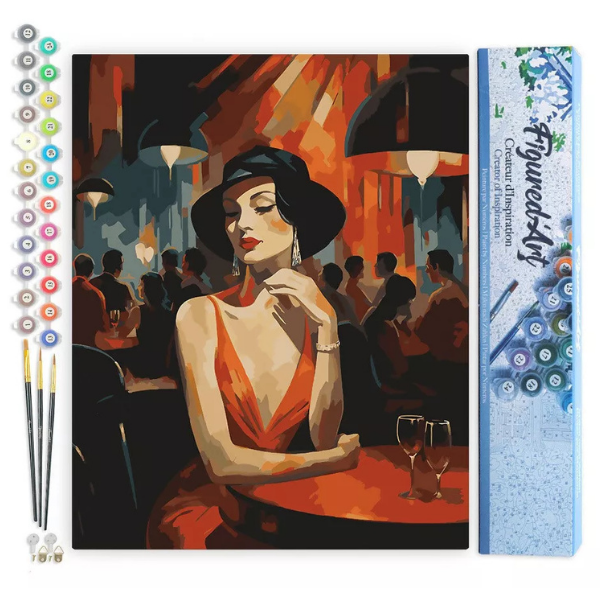 Malen nach Zahlen - Art-Deco-Frau in einem Club