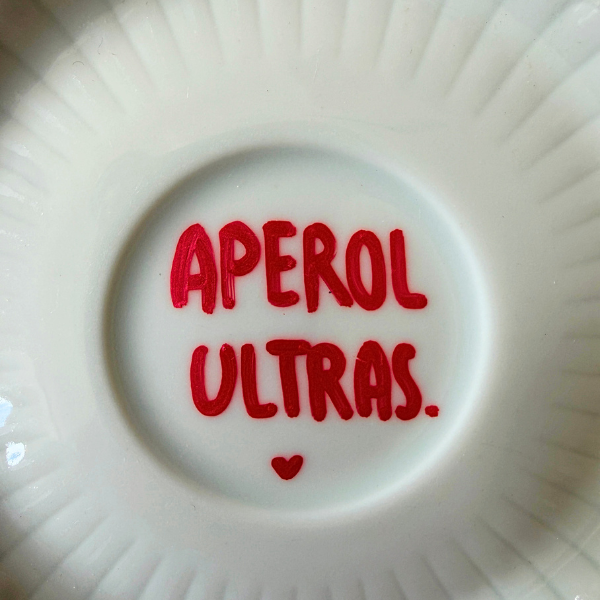 Vintage Wandteller "APEROL ULTRAS" | Upcycling Unikat | 14 cm