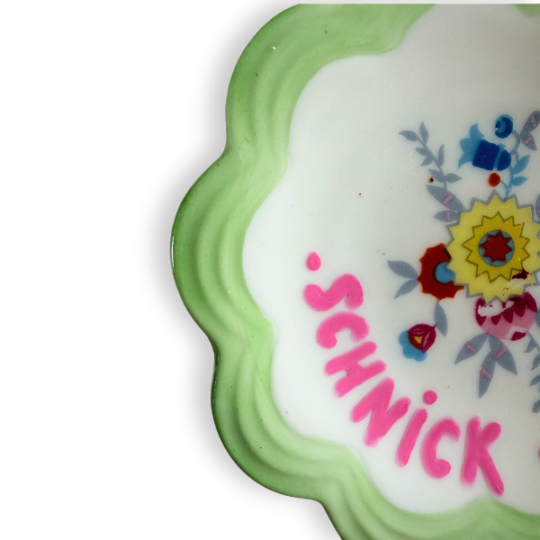 Vintage Mini-Wandteller "SCHNICK-SCHNACK" | Upcycling Unikat | 8 cm