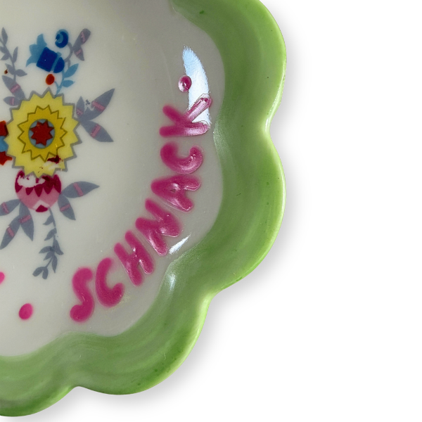Vintage Mini-Wandteller "SCHNICK-SCHNACK" | Upcycling Unikat | 8 cm