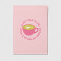 Lustige Postkarte von Studio Mirabella mit dem Spruch „Don't talk to me until I've had my matcha“