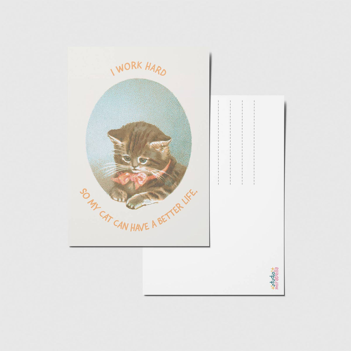Details der Katzen-Postkarte von Studio Mirabella im DIN-A6-Format