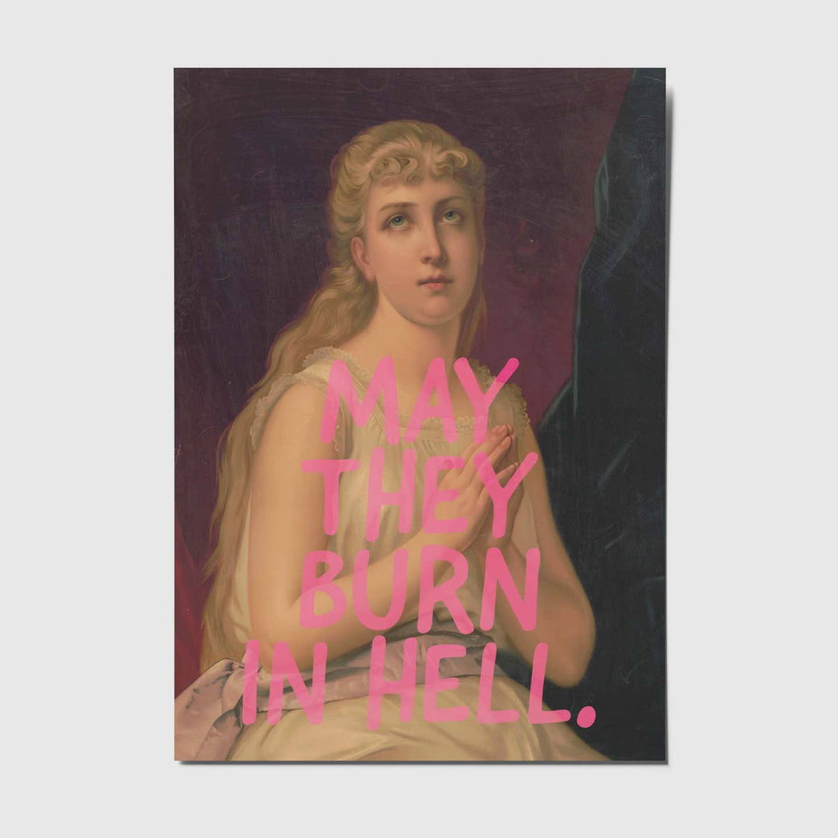 Lustige Postkarte von Studio Mirabella mit dem Spruch „May they burn in hell“