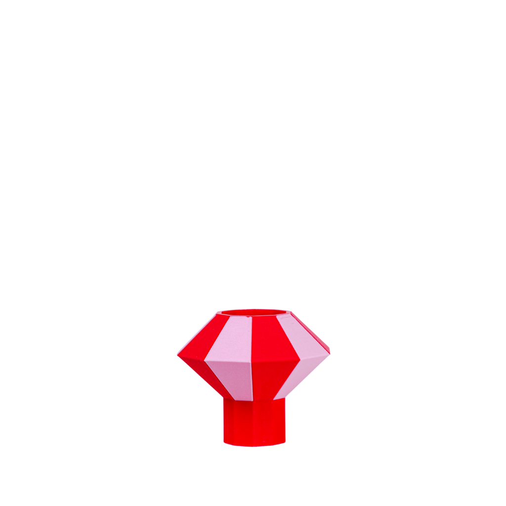 ANIS Kerzenhalter - DIAMANT DUO - rot rosa