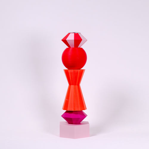 ANIS Kerzenhalter - Modul "DIAMANT DUO" - rot rosa