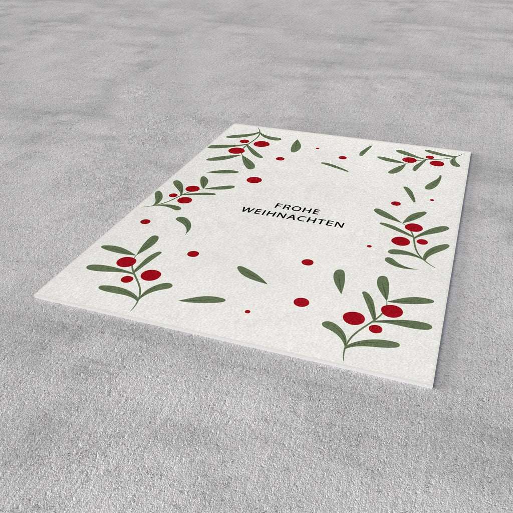 Weihnachtskarte „Frohe Weihnachten“ mit illustrierten Zweigen von Naturbedacht, Detail