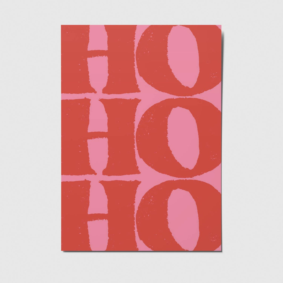Weihnachtspostkarte von Studio Mirabella mit dem Schriftzug „Ho Ho Ho“