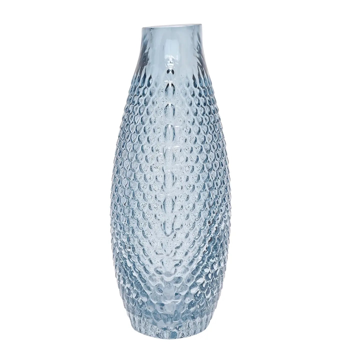 WIDDOP Glasvase Mermaid – Seitenansicht, elegante Schwingung in Meeresblau