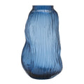 WIDDOP Glasvase Welle tiefblau – Frontansicht organische Wellenform 30 cm