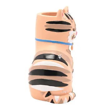 WIDDOP Streichholzhalter Keramik Katze – Seitenansicht, 10 × 7 × 5 cm